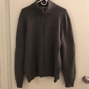 Polo Ralph Lauren 1/4 zip grey sweater size XL
